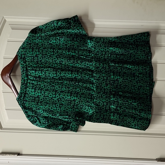 Victor Alfaro Emerald green 100% silk top size 10 wizard of oz - Picture 7 of 11